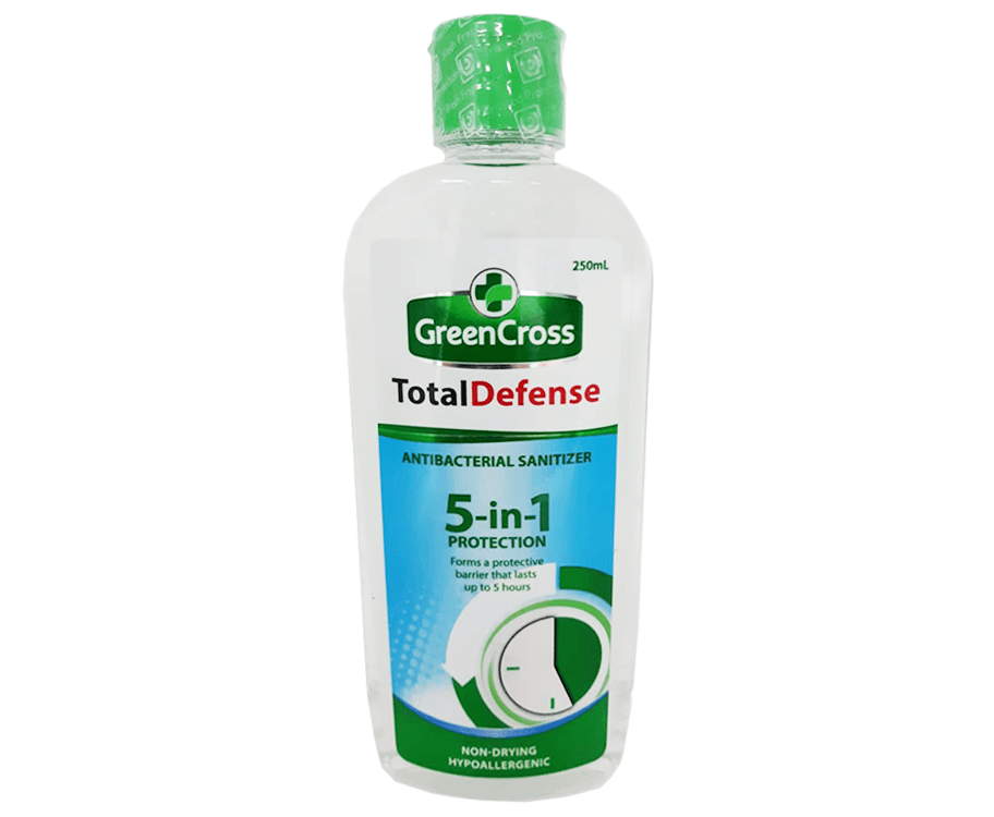 Green Cross Total Defense Antibacterial Sanitizer 5-in-1 Protection Non-Drying Hypoallergenic 250mL