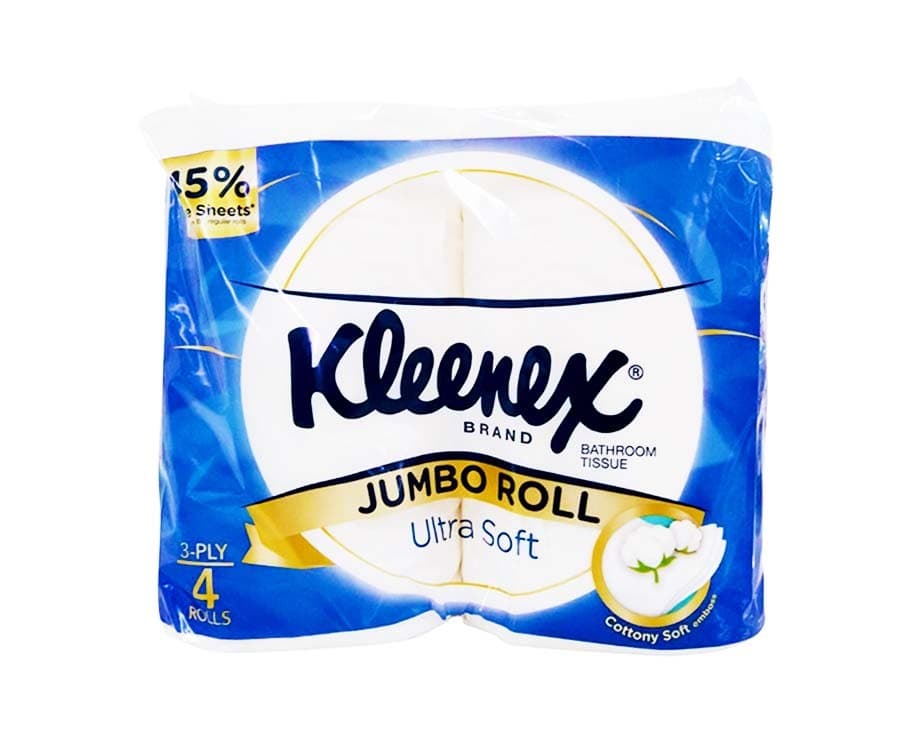 Kleenex Brand Bathroom Tissue Jumbo Roll Ultra Soft 3-Ply 4 Rolls