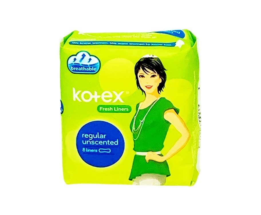 Kotex Breathable Fresh Liners Regular Unscented 8 Liners