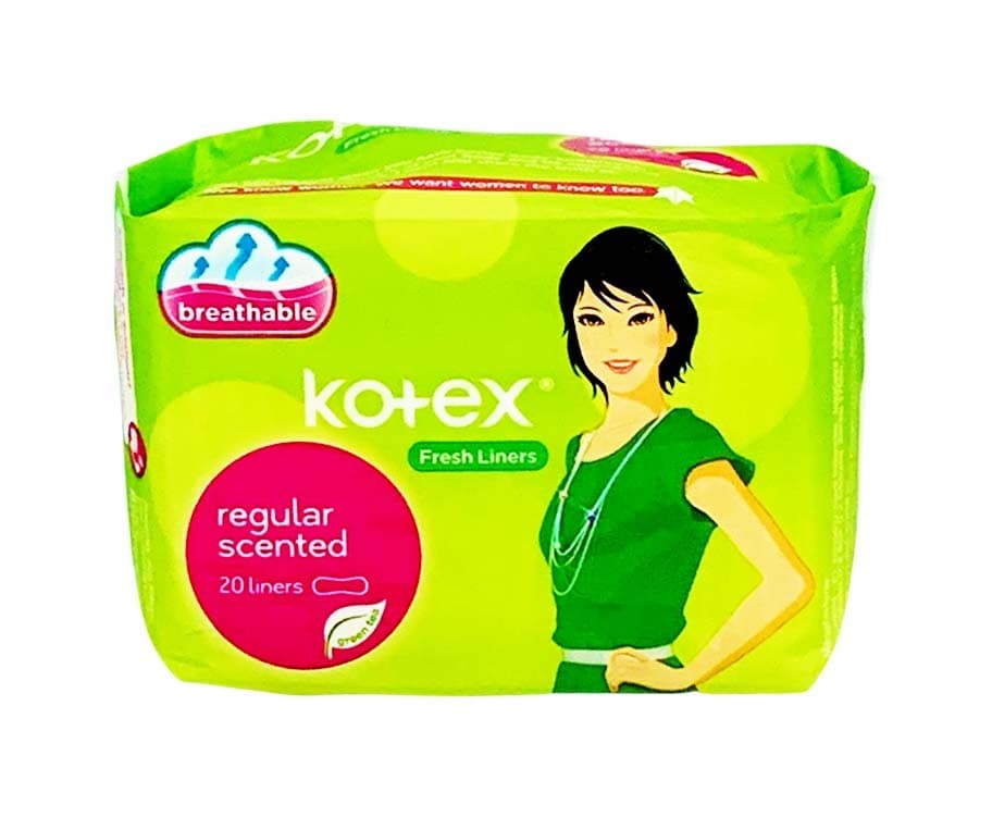 Kotex Breathable Fresh Liners Regular Scented Green Tea 20 Liners
