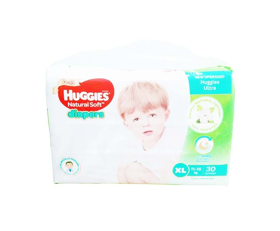 Huggies Gold Natural Soft Diapers XL 30 Diapers