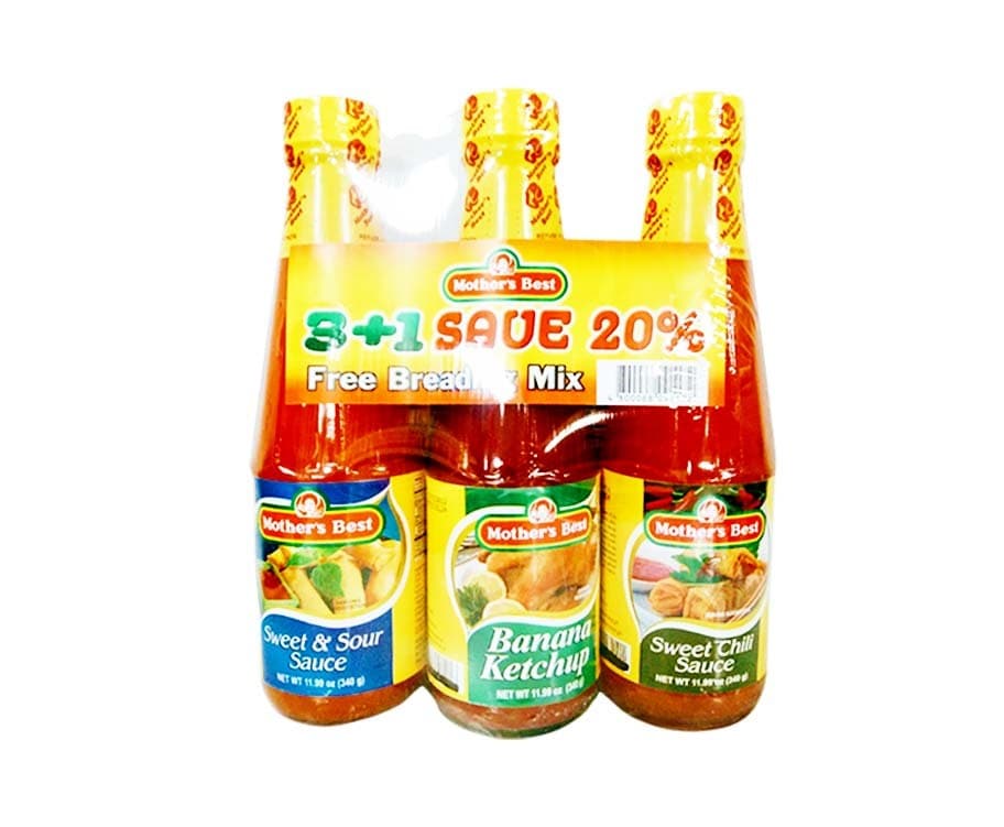 Mother's Best Sweet & Sour Sauce 340g + Mother's Best Banana Ketchup 340g + Mother's Best Sweet Chili Sauce 340g + Free Breading Mix 60g