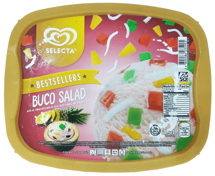 Selecta Buco Salad Buco Ice Cream with Nata de Coco, Buco Strings and Pineapple Bits 1.4L