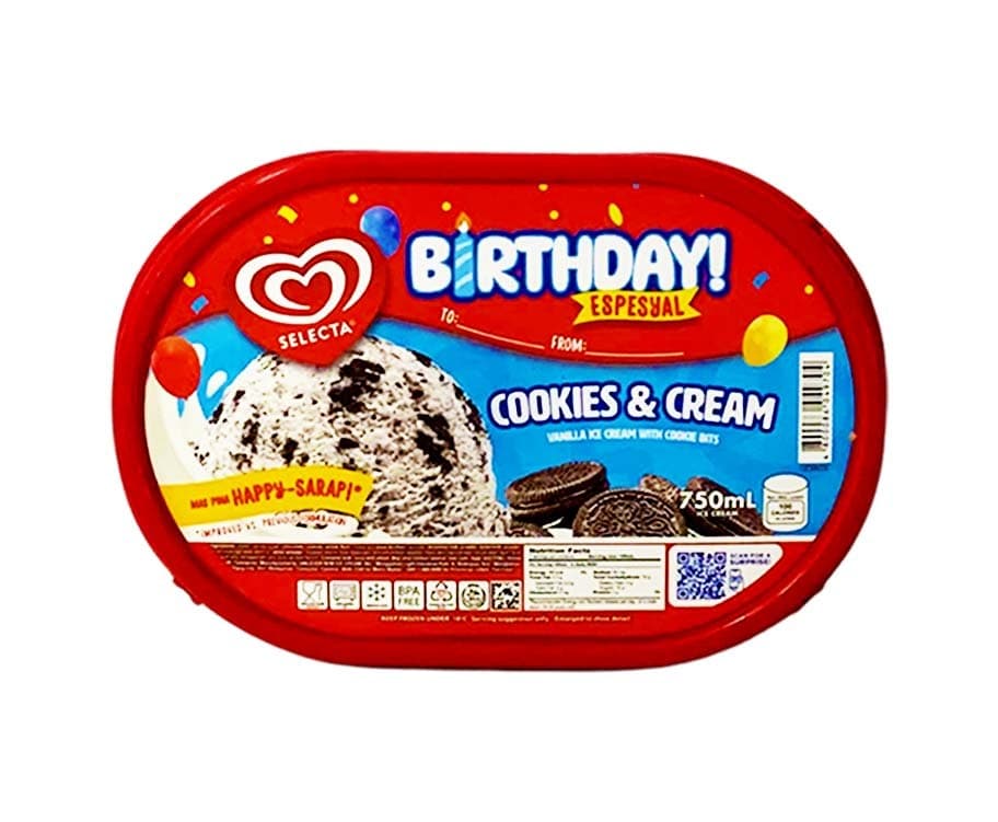 Selecta Birthday Espesyal Cookies & Cream 750mL
