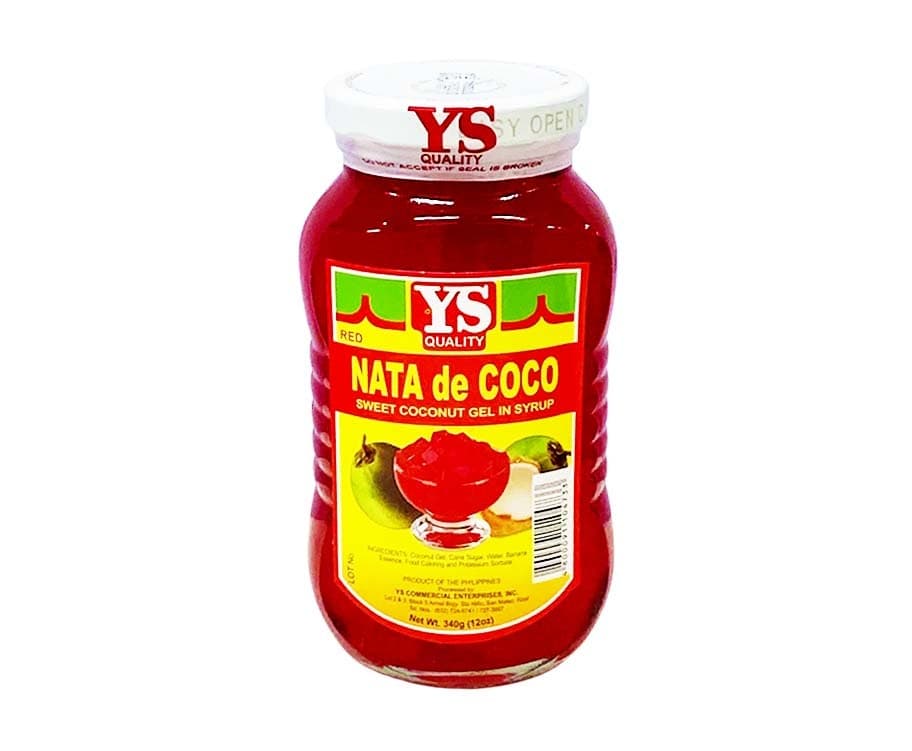 YS Nata De Coco Sweet Coconut Gel In Syrup Red 12oz (340g)
