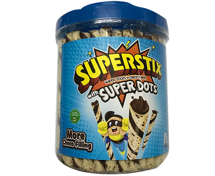 Superstix Wafer Sticks in Choco Flavor with Super Dots 704g