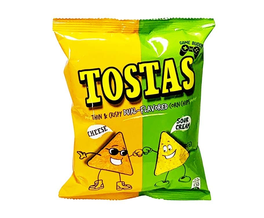 Tostas Thin & Crispy Dual-Flavored Corn Chips Cheese + Sour Cream Flavoured 48g