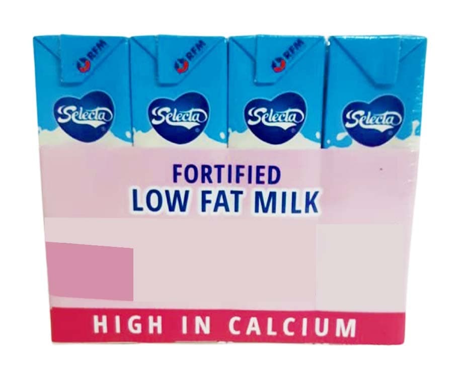 Selecta Fortified Low Fat Milk (4 Packs x 250mL)