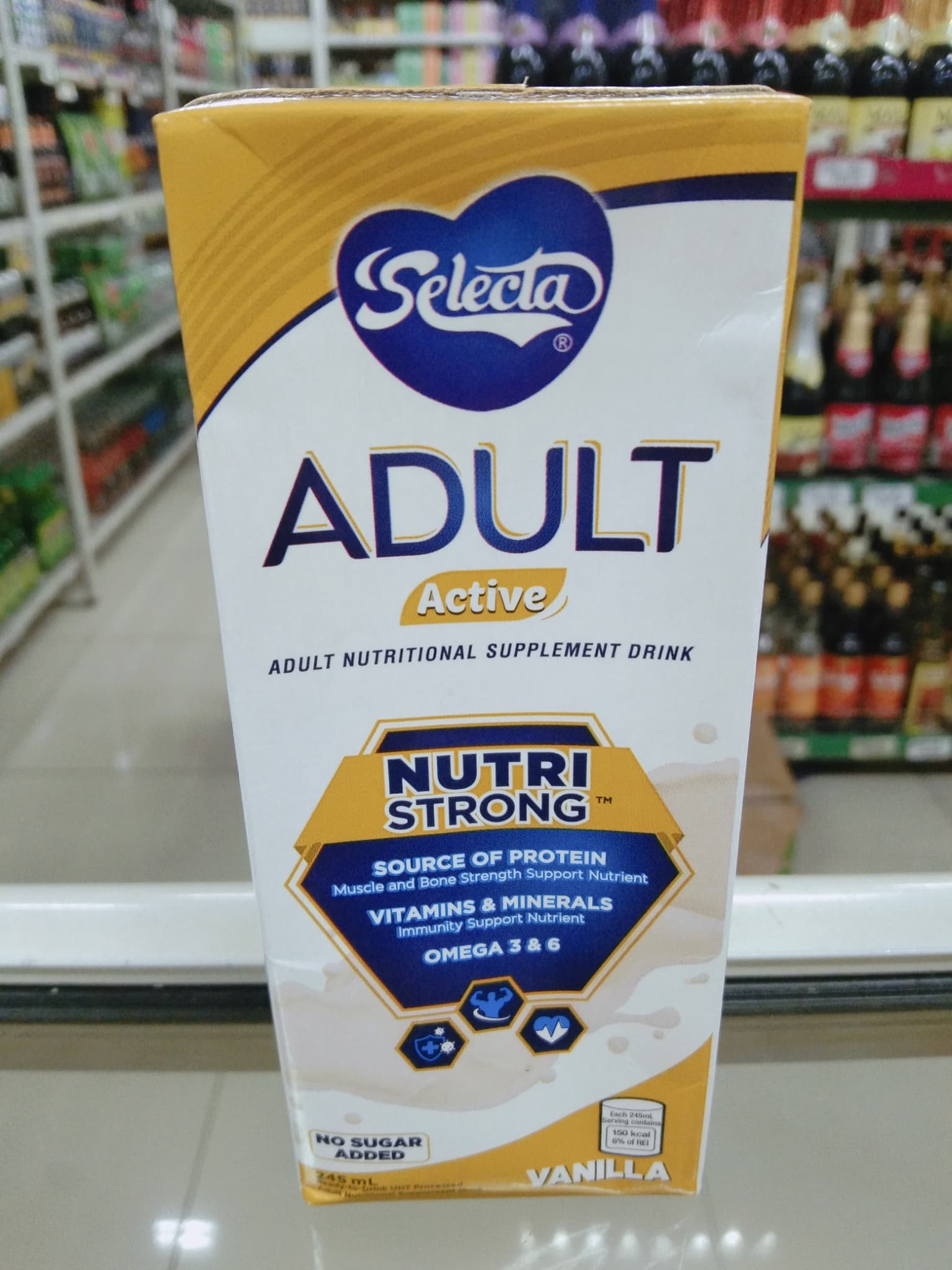 Selecta Adult Active Adult Nutritional Supplement Drink Nutri Strong No Sugar Added Vanilla Flavor 245ml