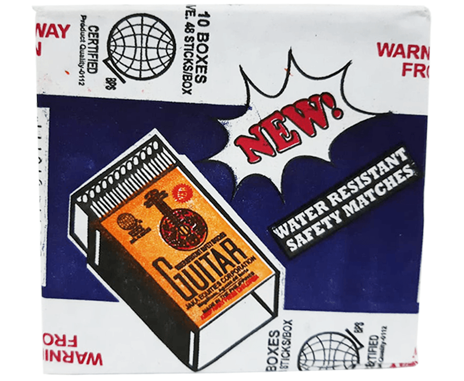 Guitar Water Resistant Safety Matches 10 Boxes 48 Match Sticks