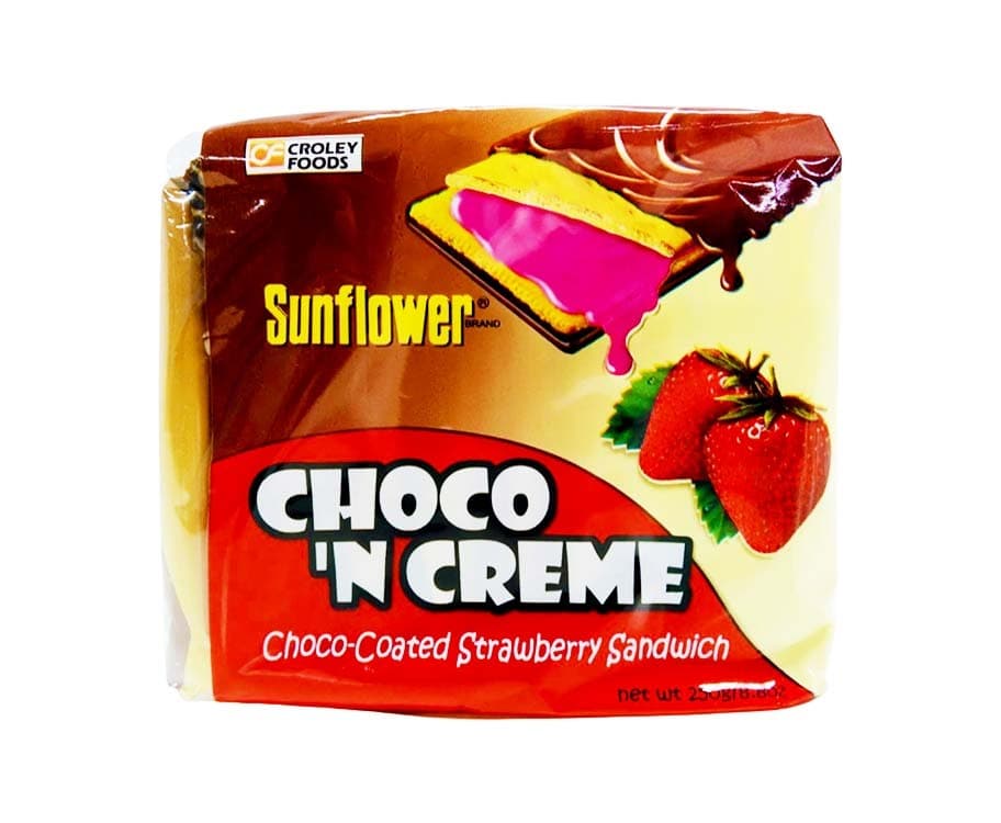 Croley Foods Sunflower Choco 'n Creme Choco-Coated Strawberry Sandwich (10 Packs x 25g)