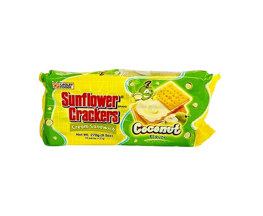 Croley Foods Sunflower Crackers Cream Sandwich Coconut Flavor (10 Packs x 27g) 270g