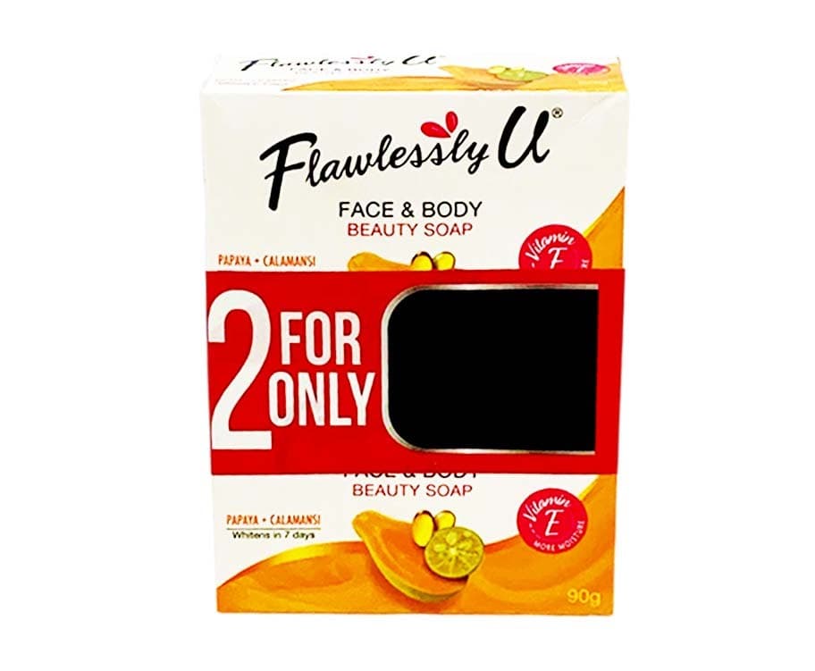 Flawlessly U Face & Body Beauty Soap Papaya + Calamansi (2 Packs x 90g)