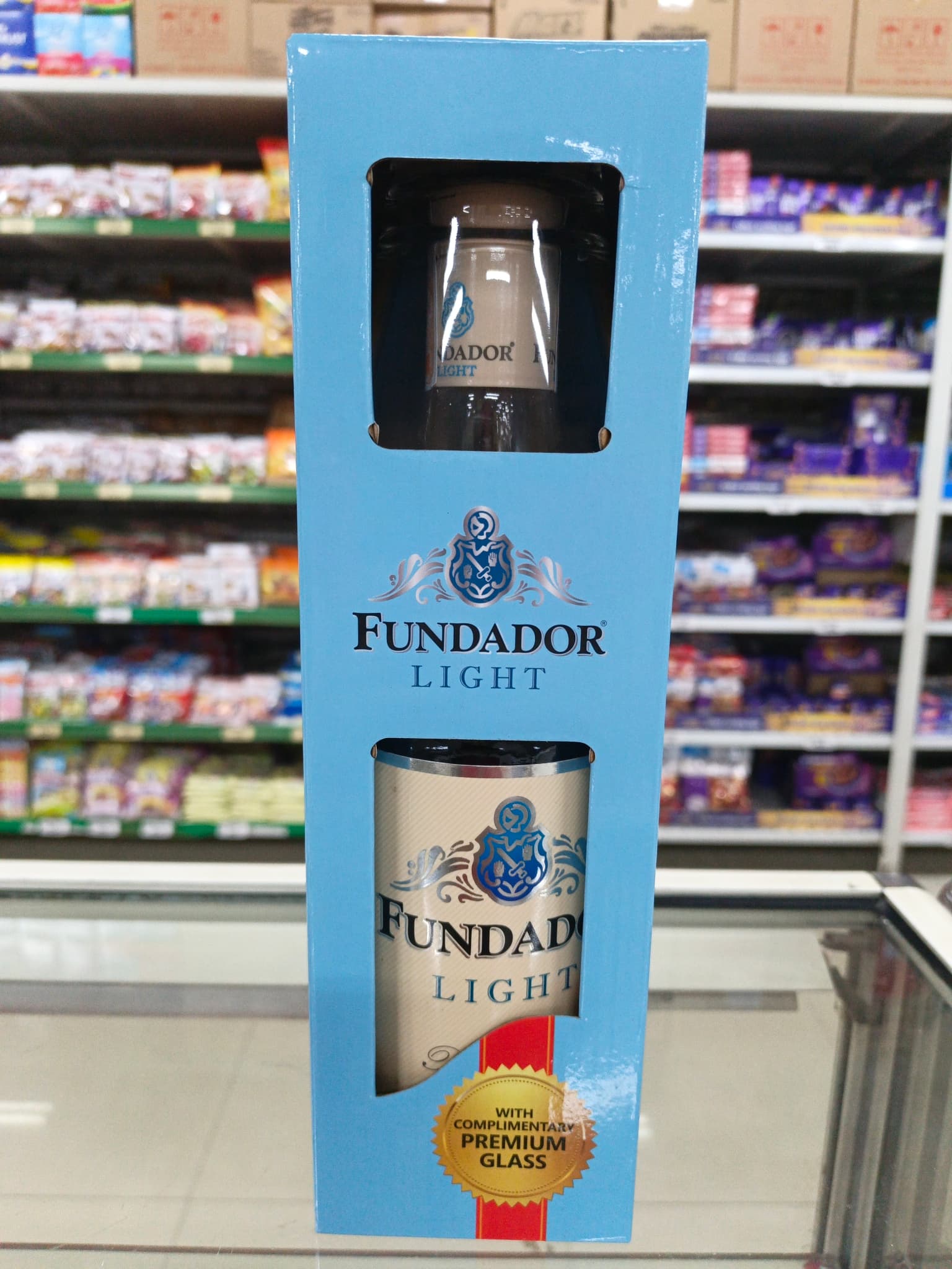 Fundador Light 700ml + Premium Rock Glass