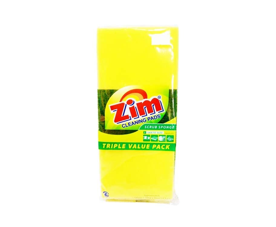 Zim Cleaning Pads Scrub Sponge Sakto Size Triple Value Pack 3 Pieces