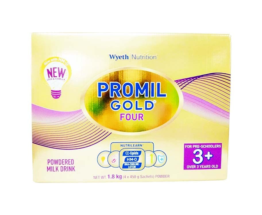 Wyeth Nutrition Promil Gold Four Powdered Milk Drink For Pre-Schoolers 3+ Over 3 Years Old 1.8kg (4 Packs x 450g)