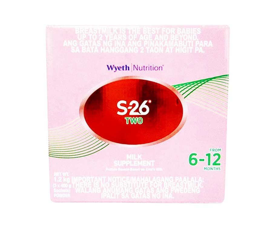 Wyeth Nutrition S-26 Two Milk Supplement From 6-12 Months (3 Packs x 400g) 1.2kg