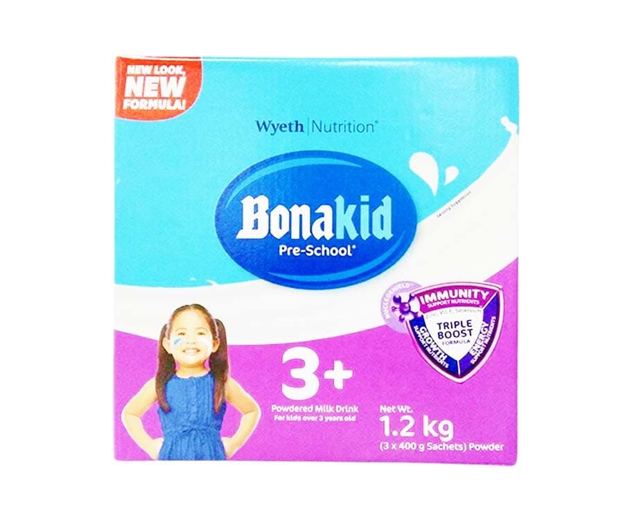 Wyeth Nutrition Bonakid Pre-School 3+ Powdered Milk Drink (3 Packs x 400g) 1.2kg