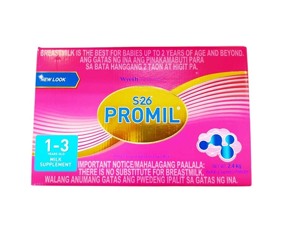 Wyeth Nutrition S-26 Promil Three Milk Supplement For Kids 1-3 Years Old (6 Packs x 400g) 2.4kg
