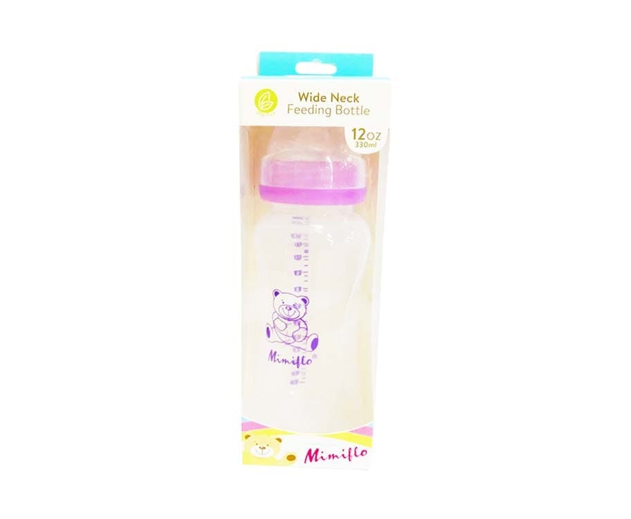 Mimiflo Wide Neck Feeding Bottle Purple 12oz 330mL