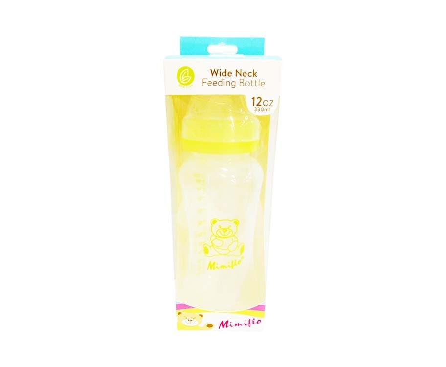 Mimiflo Wide Neck Feeding Bottle Yellow 12oz 330mL