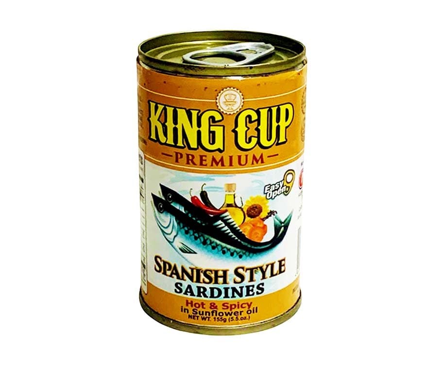 King Cup Premium Spanish Style Sardines Hot & Spicy in Sunflower Oil 5.5oz (155g)