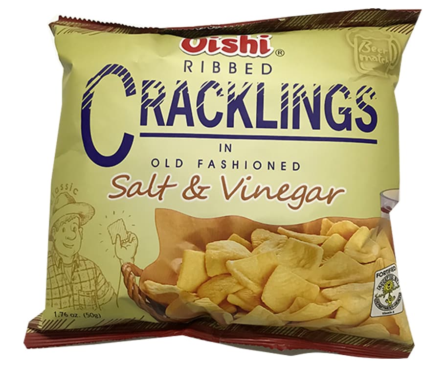 Oishi Ribbed Cracklings in Old Fashioned Salt & Vinegar Classic 50g
