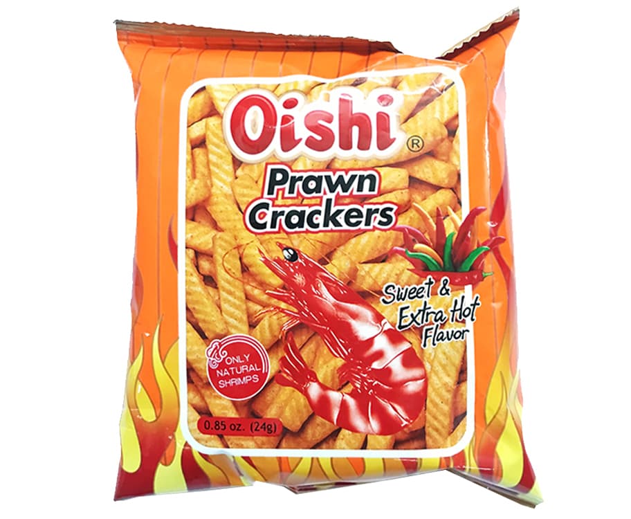 Oishi Prawn Crackers Sweet & Extra Hot Flavor 24g