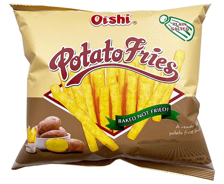 Oishi Potato Fries Baked Not Fried Plain Salted 1.76oz (50g)