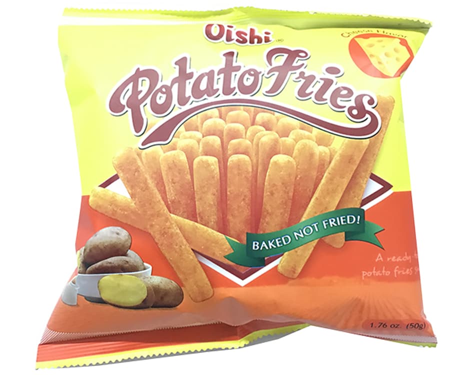 Oishi Potato Fries Baked Not Fried Cheese Flavor 1.76oz (50g)