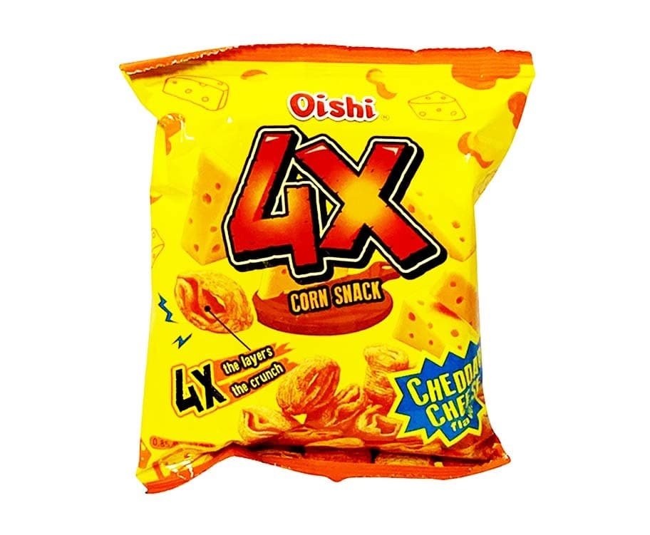 Oishi 4x Corn Snack Cheddar Cheese Flavor 24g