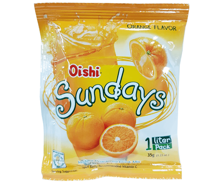 Oishi Sundays Orange Flavor Instant Powdered Drink Mix 35g