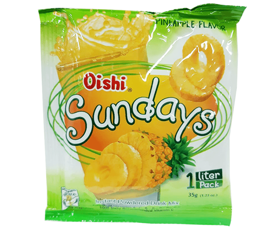 Oishi Sundays Pineapple Flavor Instant Powdered Drink Mix 35g