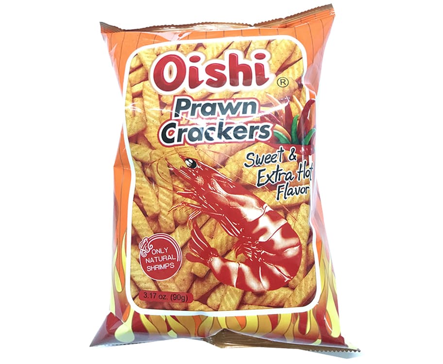 Oishi Prawn Crackers Sweet & Extra Hot Flavor 90g