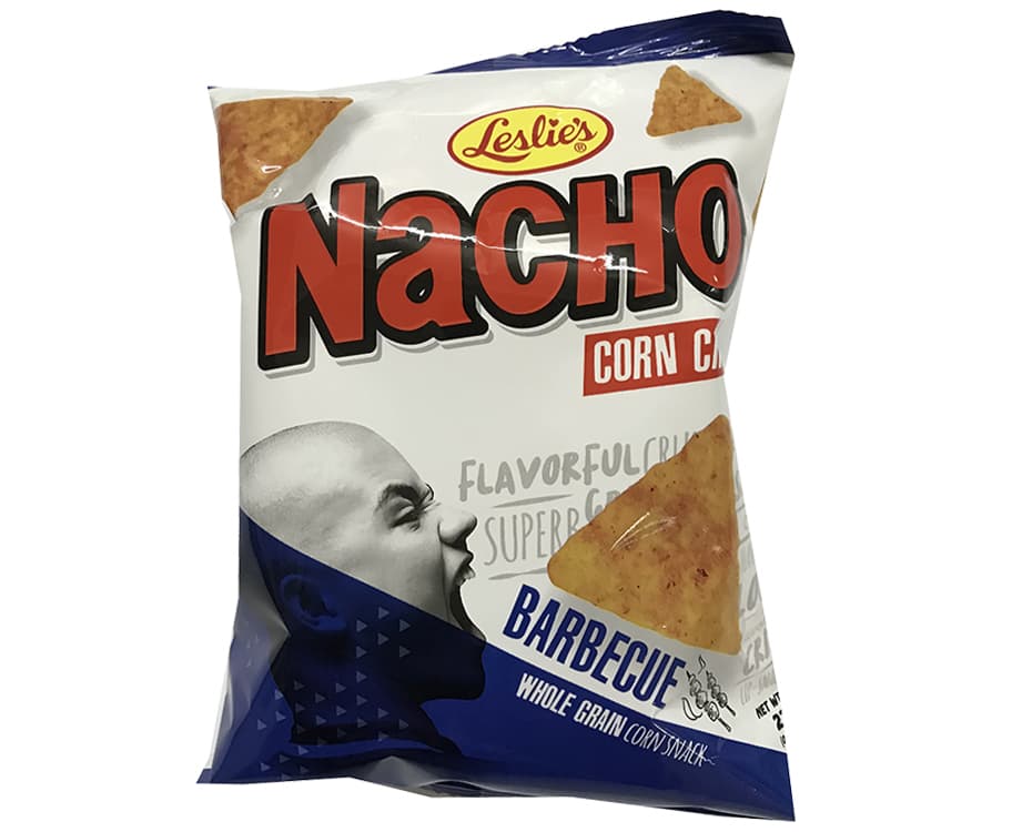 Leslie's Nacho Corn Chips Barbecue Whole Grain Corn Snack 27g