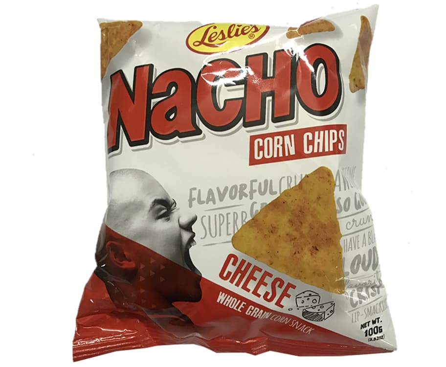 Leslie's Nacho Cheese Corn Chips Whole Grain Corn Snack 100g