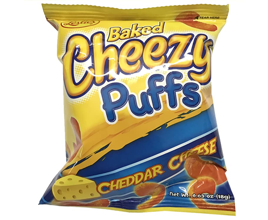 Leslie's Baked Cheezy Puffs Cheddar Cheese 18g