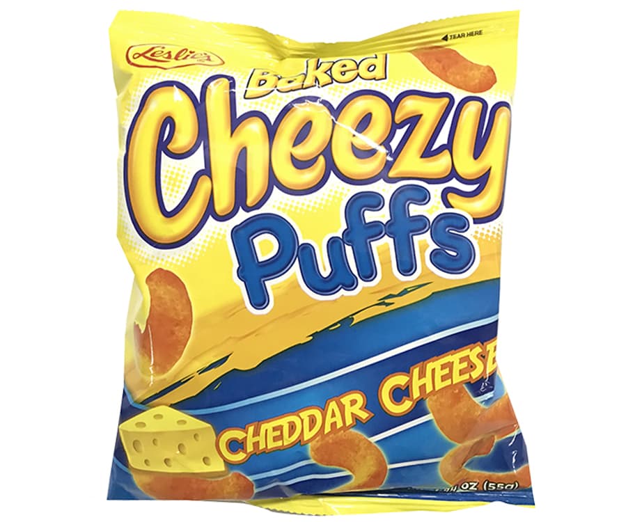 Leslie's Baked Cheezy Puffs Cheddar Cheese 55g