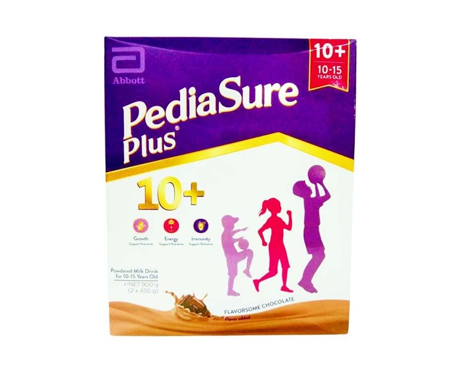 Abbott PediaSure Plus 10+ Powdered Milk Drink For 10-15 Years Old Flavorsome Chocolate Flavor (2 Packs x 450g) 900g