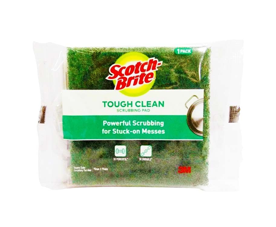 Scotch Brite Tough Clean Heavy Duty Scrubbing Pad Mini 75mm x 75mm 1 Pack