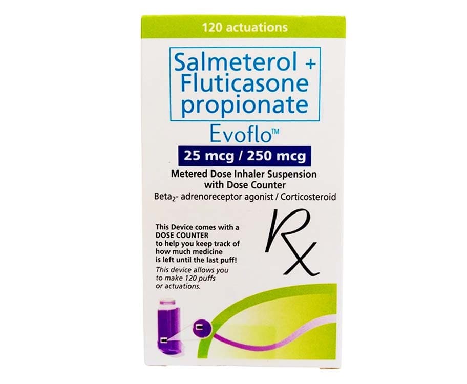 Evoflo Salmeterol Fluticasone Propionate 25mcg/ 250mcg 120 Actuations