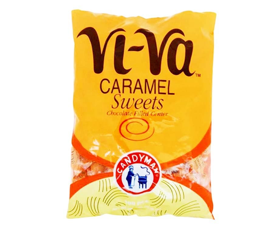 Candyman Vi-Va Caramel Sweets Chocolate Filled Center 100 Pieces 460g