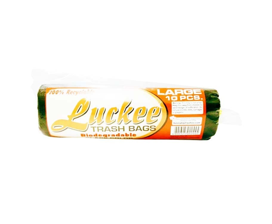 Luckee Trash Bags Biodegradable Black Color Large 10 Pieces