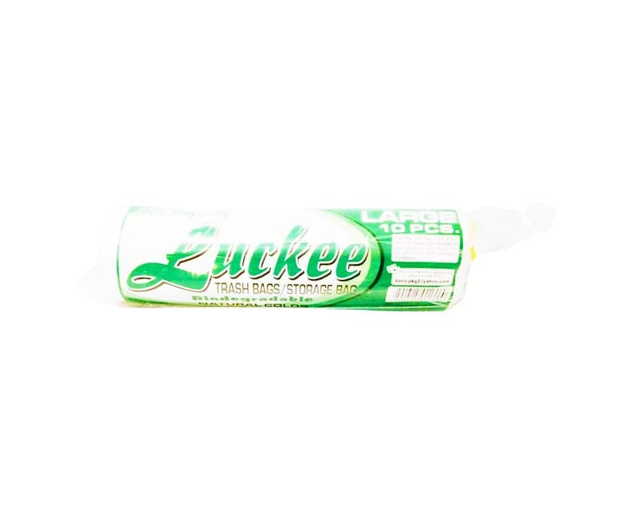 Luckee Trash Bags/ Storage Bag Biodegradable Natural Color Large 10 Pieces