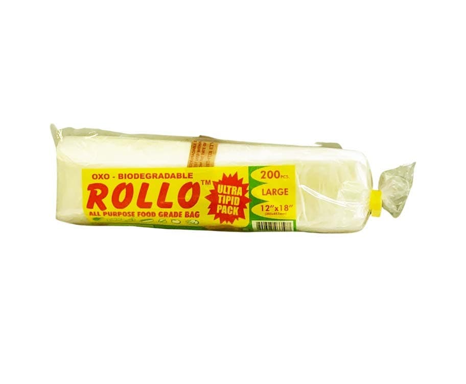 Rollo All Purpose Food Grade Bag Ultra Tipid Pack 200 Pieces Large 12” x 18” (305x457mm)
