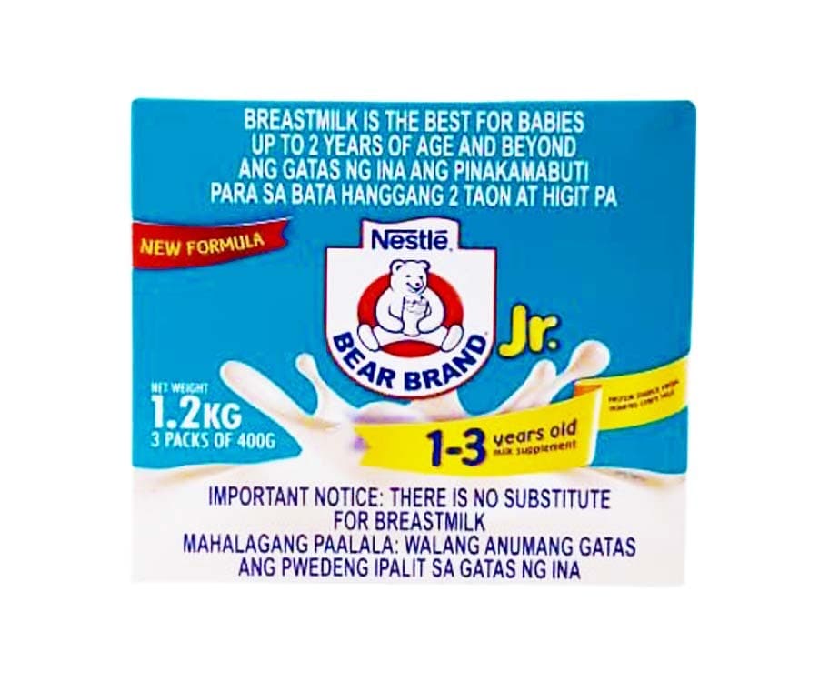 Nestlé Bear Brand Jr. 1-3 Years Old Milk Supplement (3 Packs x 400g) 1.2kg