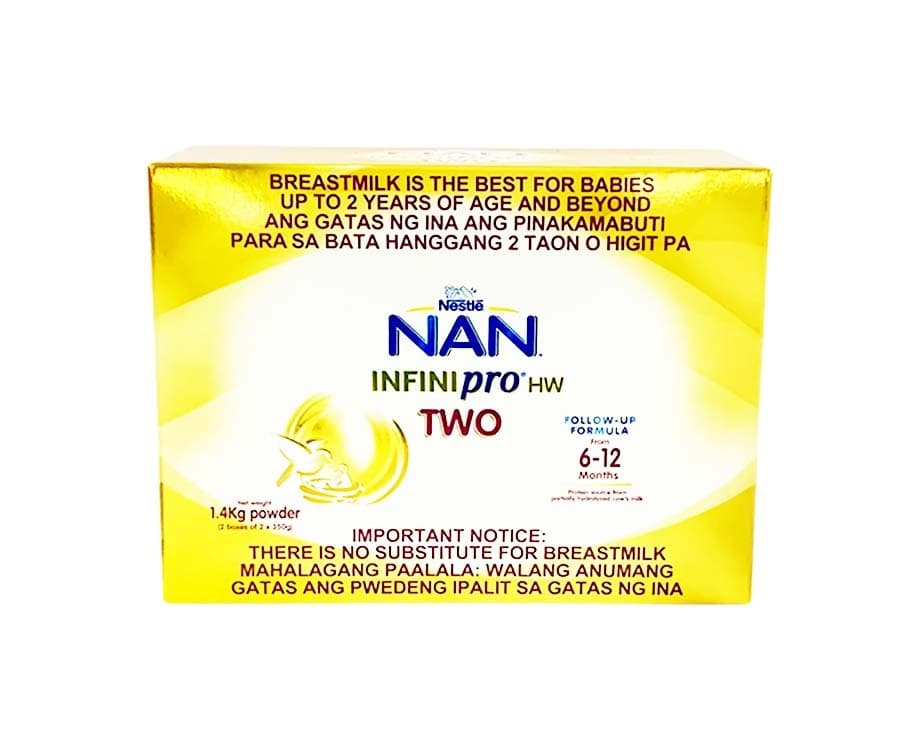 Nestlé NAN InfiniPro HW Two Follow-Up Formula From 6-12 Months Powder (2 Boxes of 2 x 350g) 1.4kg