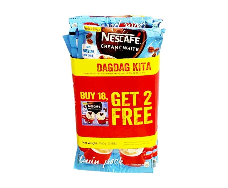 Nescafé Creamy White Complete Coffee Mix (18+2 Packs x 58g)