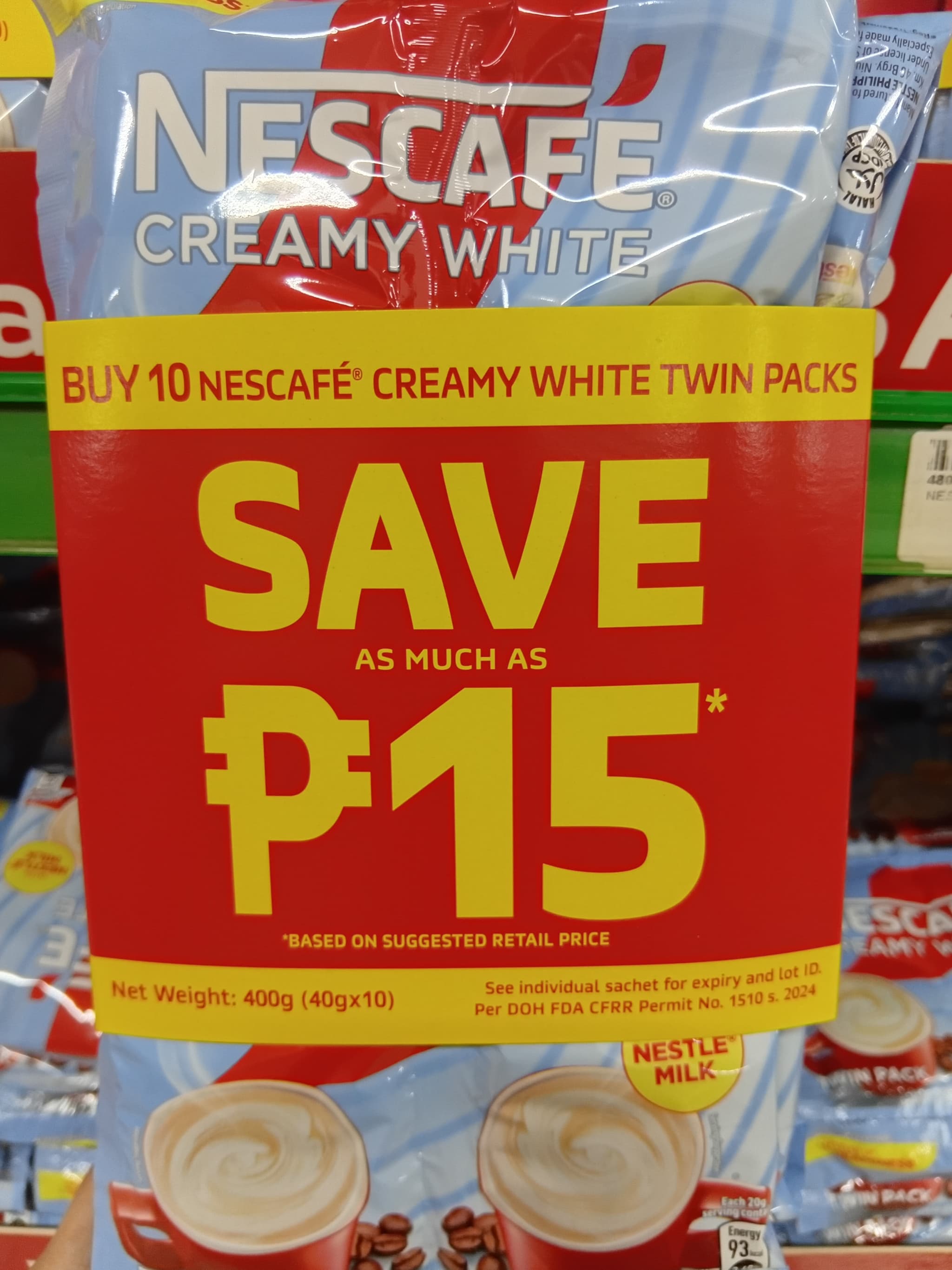 Nescafe Creamy White Twin Pack (10 Packs x 40g)