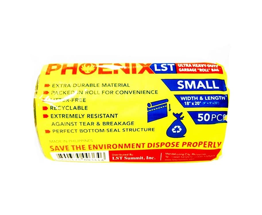 Phoenix LST Ultra Heavy-Duty Garbage "Roll" Bag Black Small 50 Pieces